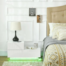 Load image into Gallery viewer, Illuminate Your Space: HOMCOM LED High Gloss Nightstand with Remote Control
