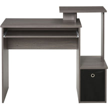 Load image into Gallery viewer, Stylish Grey Computer Desk with Storage Drawer &amp; Sliding Keyboard Tray
