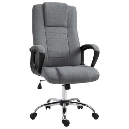 Vinsetto Executive Linen Office Chair: 360° Swivel, High Back & Adjustable Grey