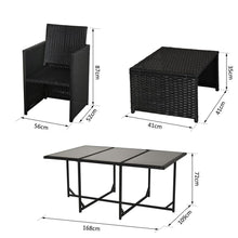 Load image into Gallery viewer, Luxury 11-PC Black Rattan Dining Set: Modern Comfort Meets Stylish Design
