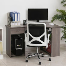 Load image into Gallery viewer, Space-Saving L-Shaped Corner Computer Desk with Dual Shelves - Grey Elegance
