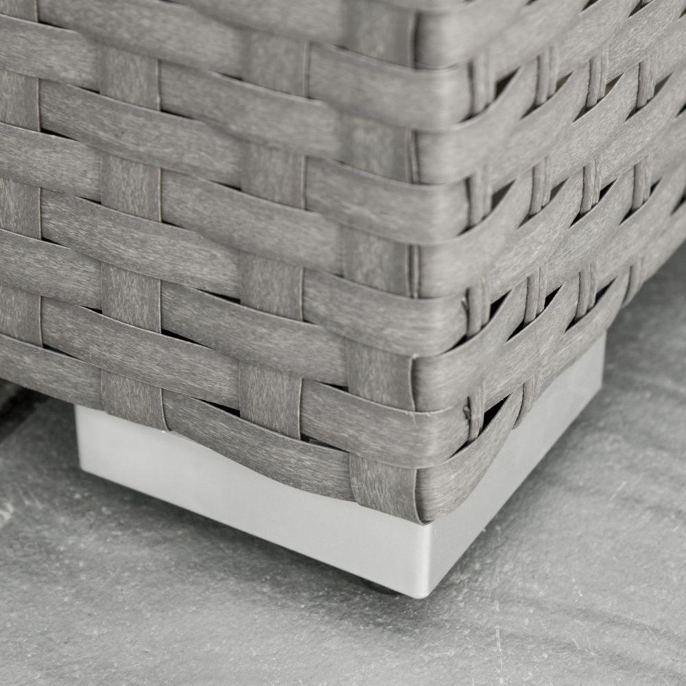 Luxurious 6-Piece Grey PE Rattan Wicker Corner Sofa Set with Cushions