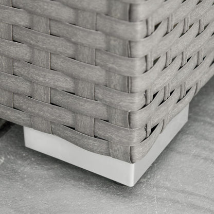 Luxurious 6-Piece Grey PE Rattan Wicker Corner Sofa Set with Cushions