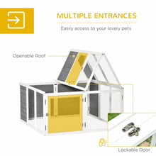 Load image into Gallery viewer, Cozy Pawhut Rabbit Hutch: Durable Small Animal Home with Open Roof - Grey
