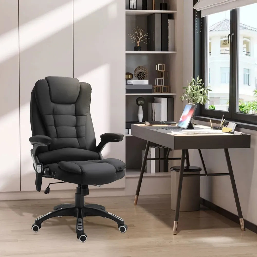 Luxury Executive Reclining Massage Chair with Heating & Headrest - Black