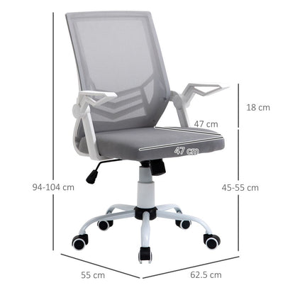 Vinsetto Grey Mesh Swivel Office Chair with Lumbar Support & Adjustable Height