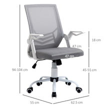 Load image into Gallery viewer, Vinsetto Grey Mesh Swivel Office Chair with Lumbar Support &amp; Adjustable Height
