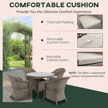 Load image into Gallery viewer, Stylish 5-Piece Grey PE Rattan Patio Dining Set for Comfort &amp; Elegance
