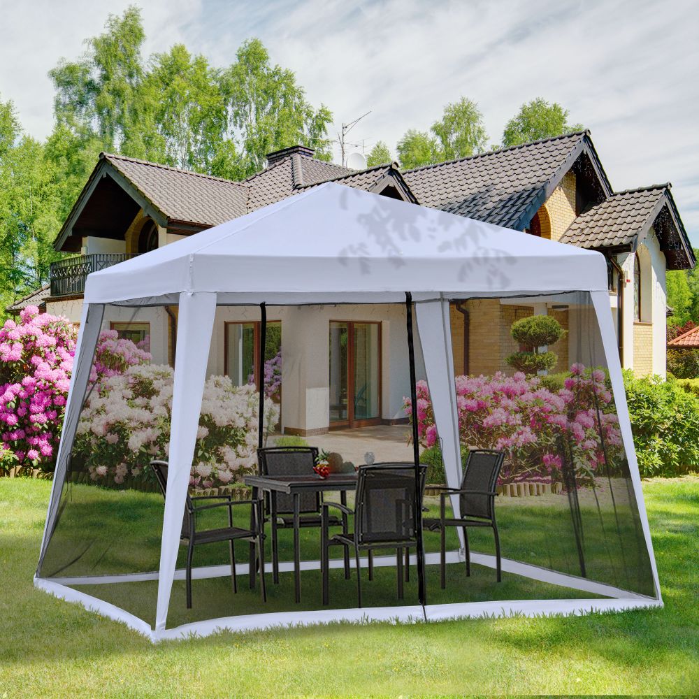 Outsunny 3x3m Outdoor Gazebo Tent with Mesh Screens - Stylish Grey Shelter!