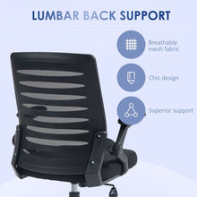 Load image into Gallery viewer, Vinsetto Ergonomic Mesh Office Chair with Lumbar Support &amp; Swivel Design - Black

