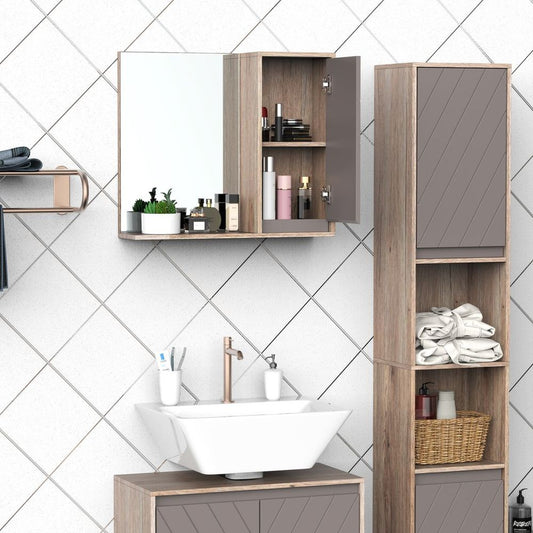 Elegant Wall-Mounted Bathroom Cabinet with Mirror & Adjustable Storage Shelf
