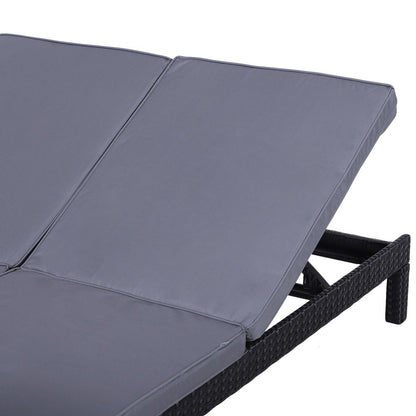 Adjustable Black Rattan Lounger Set - Ultimate Comfort for Sun-soaked Bliss