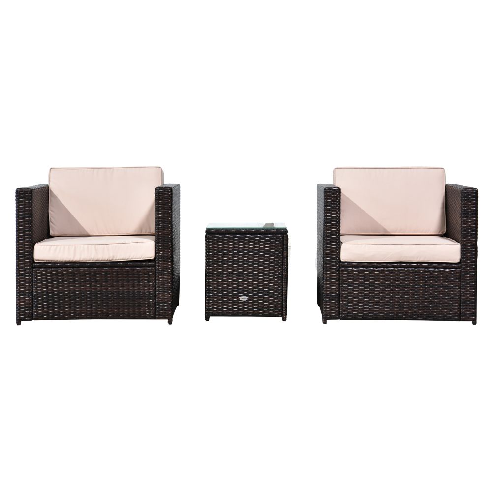 Outsunny 2-Seater Rattan Sofa Set with Cushions - Stylish & Weather Resistant