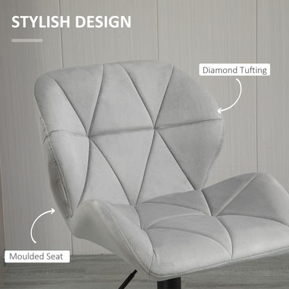 Stylish Adjustable Height Bar Stool Set of 2 - Light Grey Fabric Comfort