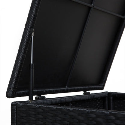 Stylish 4-Piece Rattan Wicker Garden Sofa Set with Storage & Table - Black