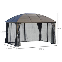 Load image into Gallery viewer, Durable 3x4m Hardtop Gazebo with Privacy Curtains &amp; Mosquito Netting
