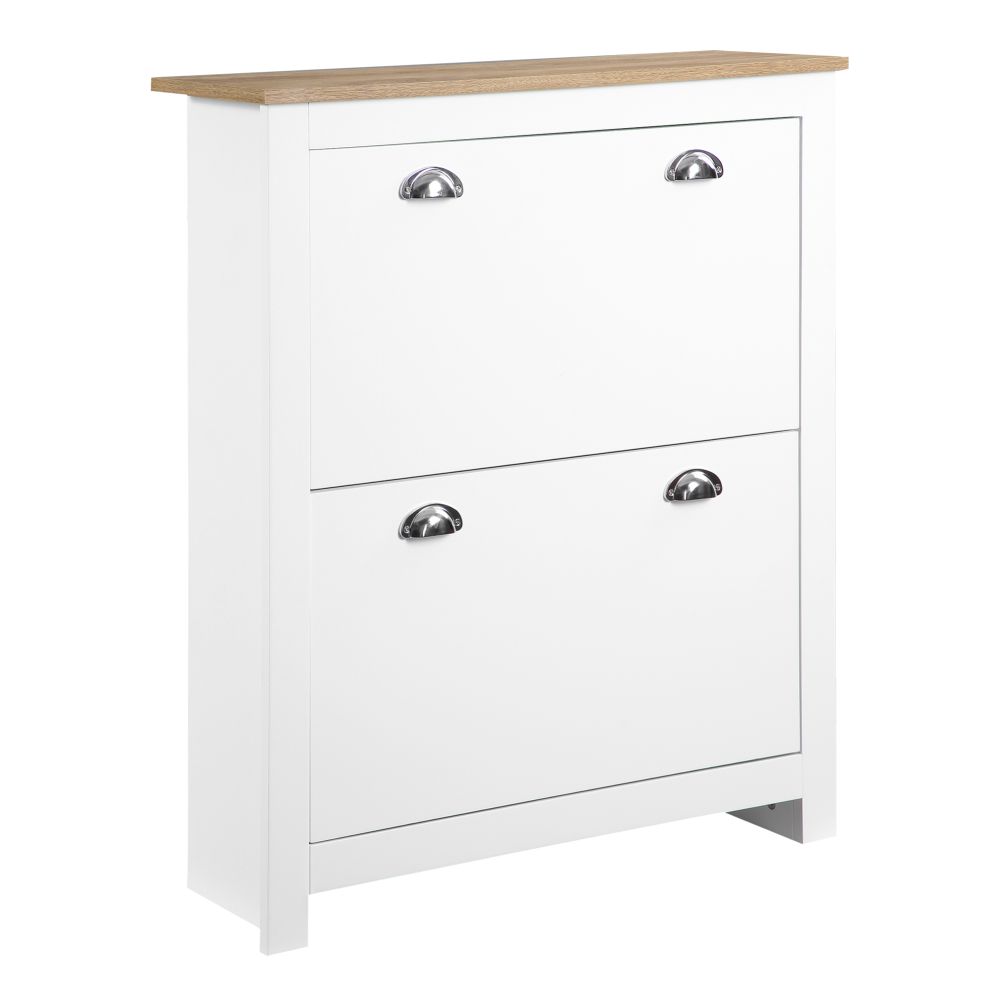 Elegant Narrow 2-Drawer Shoe Cabinet - Space-Saving Storage Solution!