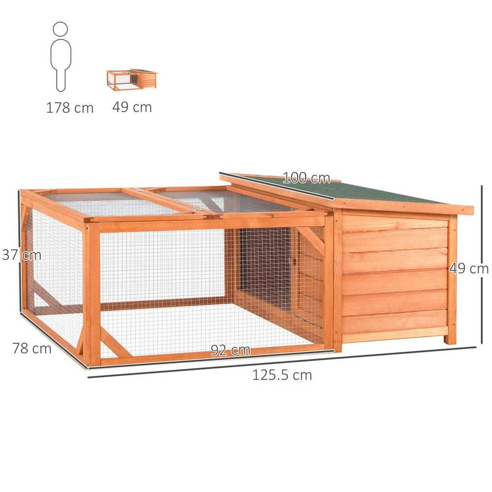 Cozy Wooden Rabbit Hutch with Spacious Run - Perfect Home for Small Animals!