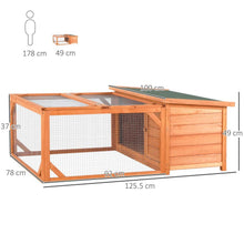 Load image into Gallery viewer, Cozy Wooden Rabbit Hutch with Spacious Run - Perfect Home for Small Animals!

