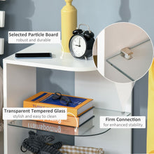 Load image into Gallery viewer, Modern Curved White Side Table with 3 Storage Shelves for Stylish Spaces

