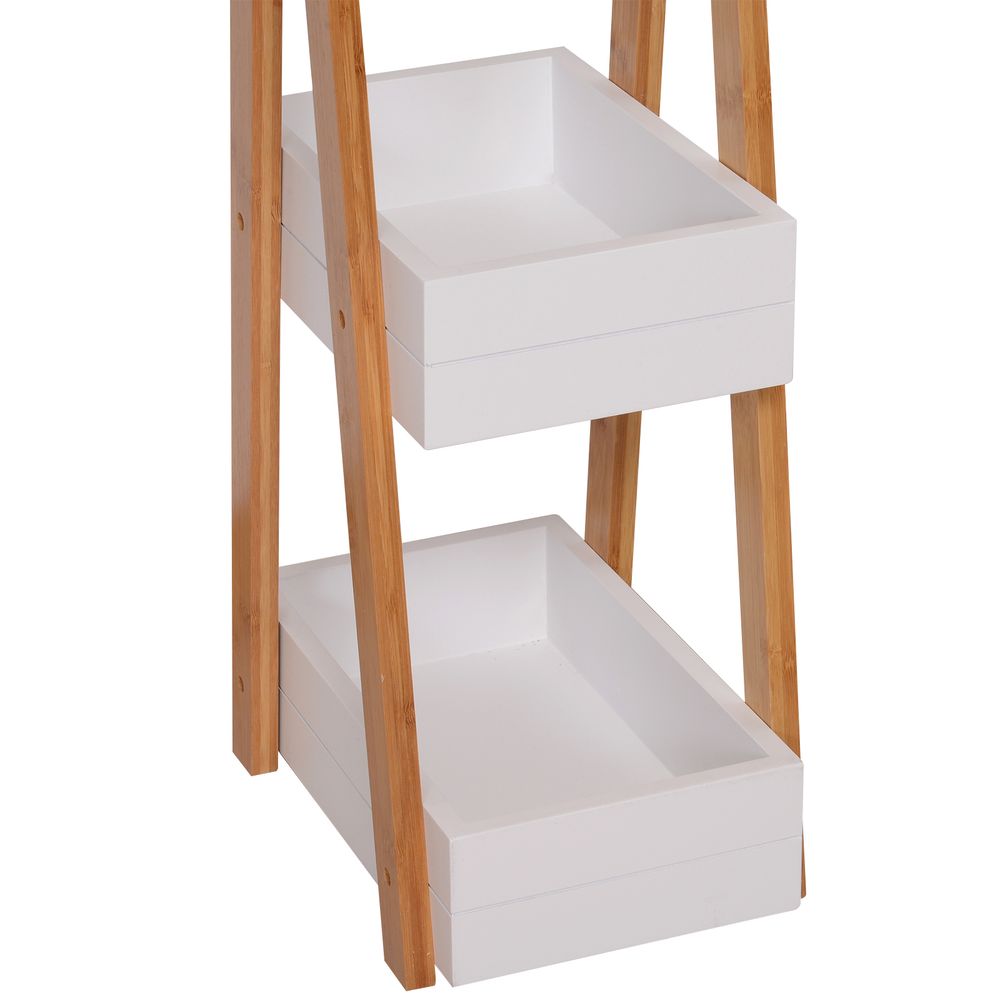 Elegant 3-Tier A-Shape Bamboo Rack for Stylish Bathroom or Living Space