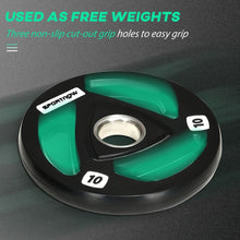 Load image into Gallery viewer, Tri-Grip Olympic Weight Plates Set - 2 x 10kg for Strength &amp; Versatile Training
