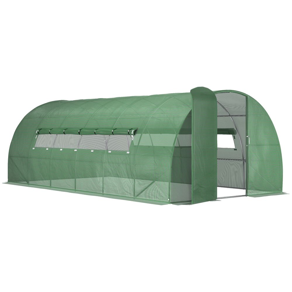 Premium 6x3M Walk-In Polytunnel Greenhouse with Reinforced Steel Frame