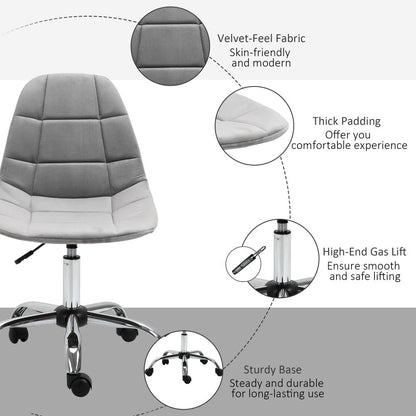 Vinsetto Grey Ergonomic Office Chair - Adjustable Height & Luxurious Comfort