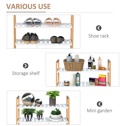 Elegant 4-Tier Wooden Shoe Rack - Stylish Storage for 11 Pairs & Boots