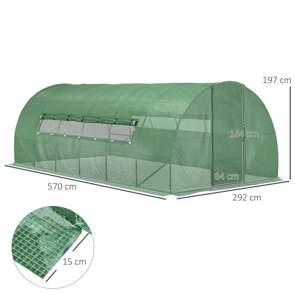 Premium 6x3M Walk-In Polytunnel Greenhouse with Reinforced Steel Frame