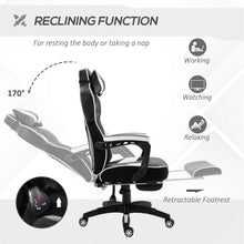 Load image into Gallery viewer, Ergonomic Reclining Gaming Chair with Footrest - Stylish White Office Comfort
