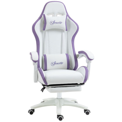 Vinsetto Purple Racing Gaming Chair with Recline & Footrest for Ultimate Comfort