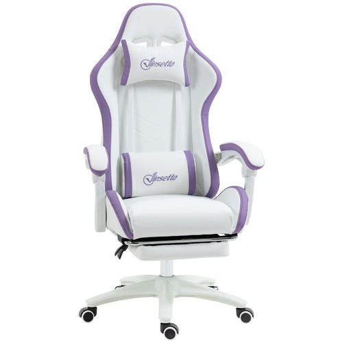 Vinsetto Purple Racing Gaming Chair with Recline & Footrest for Ultimate Comfort