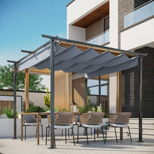 Load image into Gallery viewer, Ultimate 3x3m Steel Pergola Gazebo with Easy Retractable Canopy - Grey
