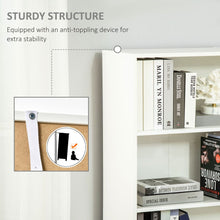 Load image into Gallery viewer, Elegant White &amp; Oak Tall Bookcase with 2 Doors and 4 Shelves for Stylish Storage
