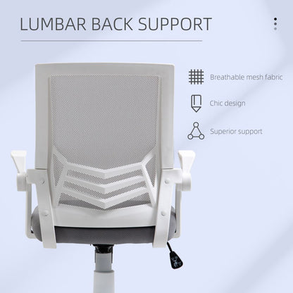 Vinsetto Grey Mesh Swivel Office Chair with Lumbar Support & Adjustable Height
