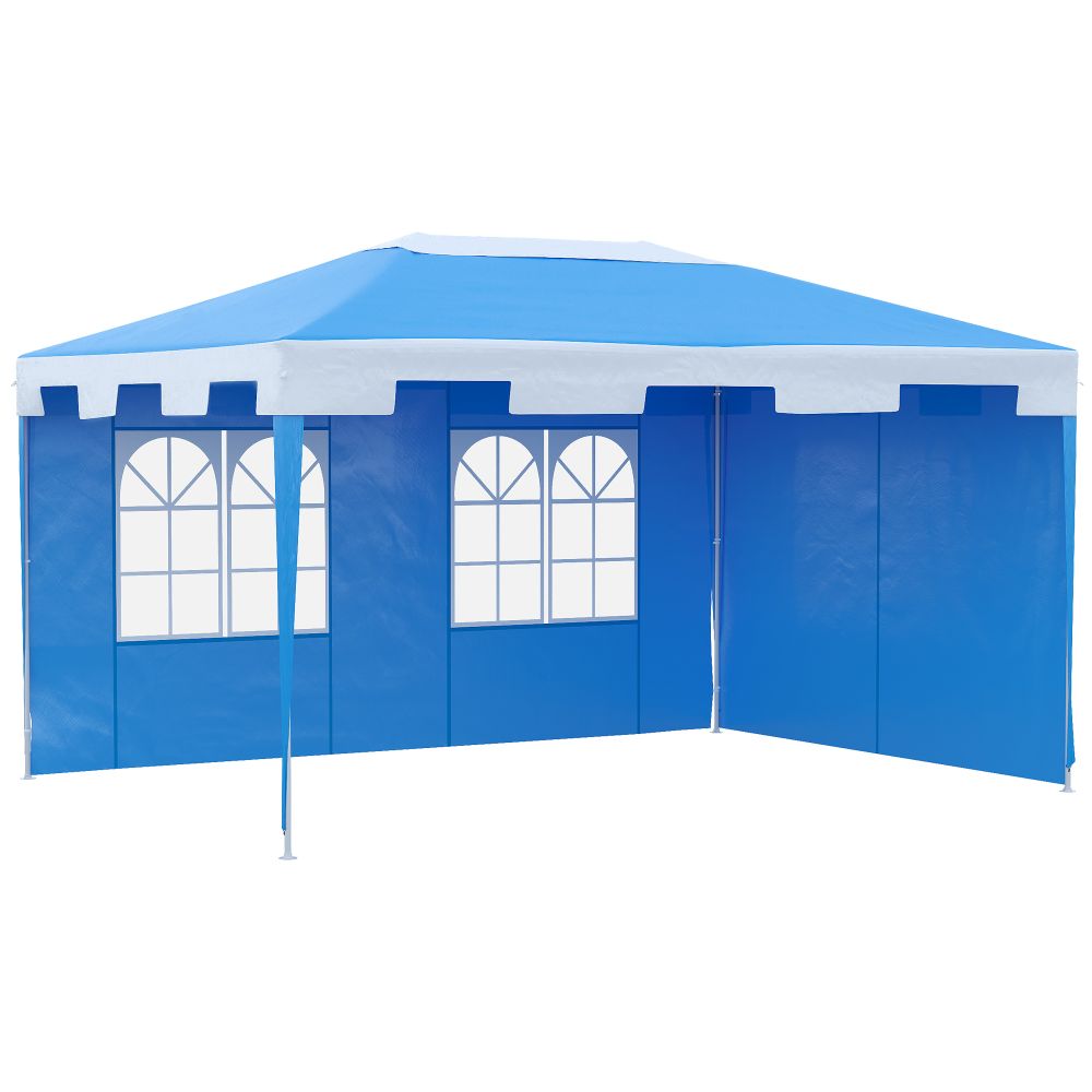 Outsunny 4x3m Heavy Duty Blue Party Gazebo Tent - Perfect Outdoor Shelter!