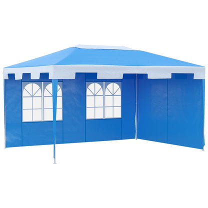 Outsunny 4x3m Heavy Duty Blue Party Gazebo Tent - Perfect Outdoor Shelter!