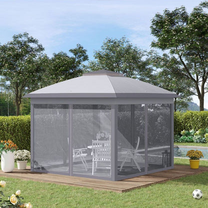 Outsunny Adjustable Pop-Up Gazebo Canopy Tent with Carry Bag – Grey