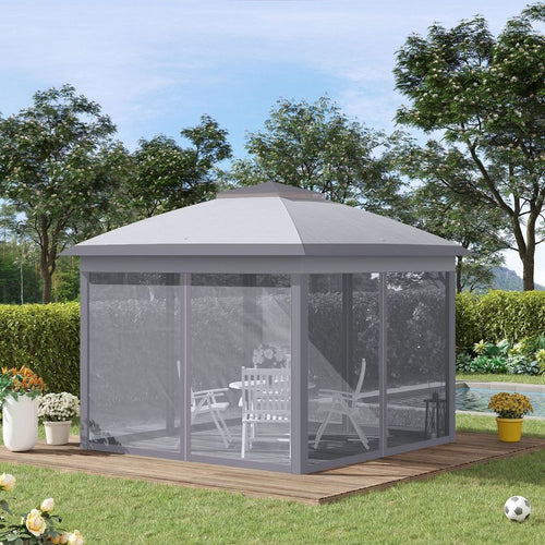 Outsunny Adjustable Pop-Up Gazebo Canopy Tent with Carry Bag – Grey