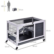 Load image into Gallery viewer, Elevated 2-Floor Indoor Rabbit Hutch with Wheels - Cozy &amp; Compact Design
