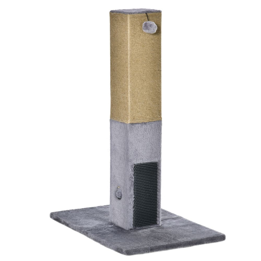 Ultimate Cat Scratching Post & Activity Centre - 79cm Grey Climber with Toys