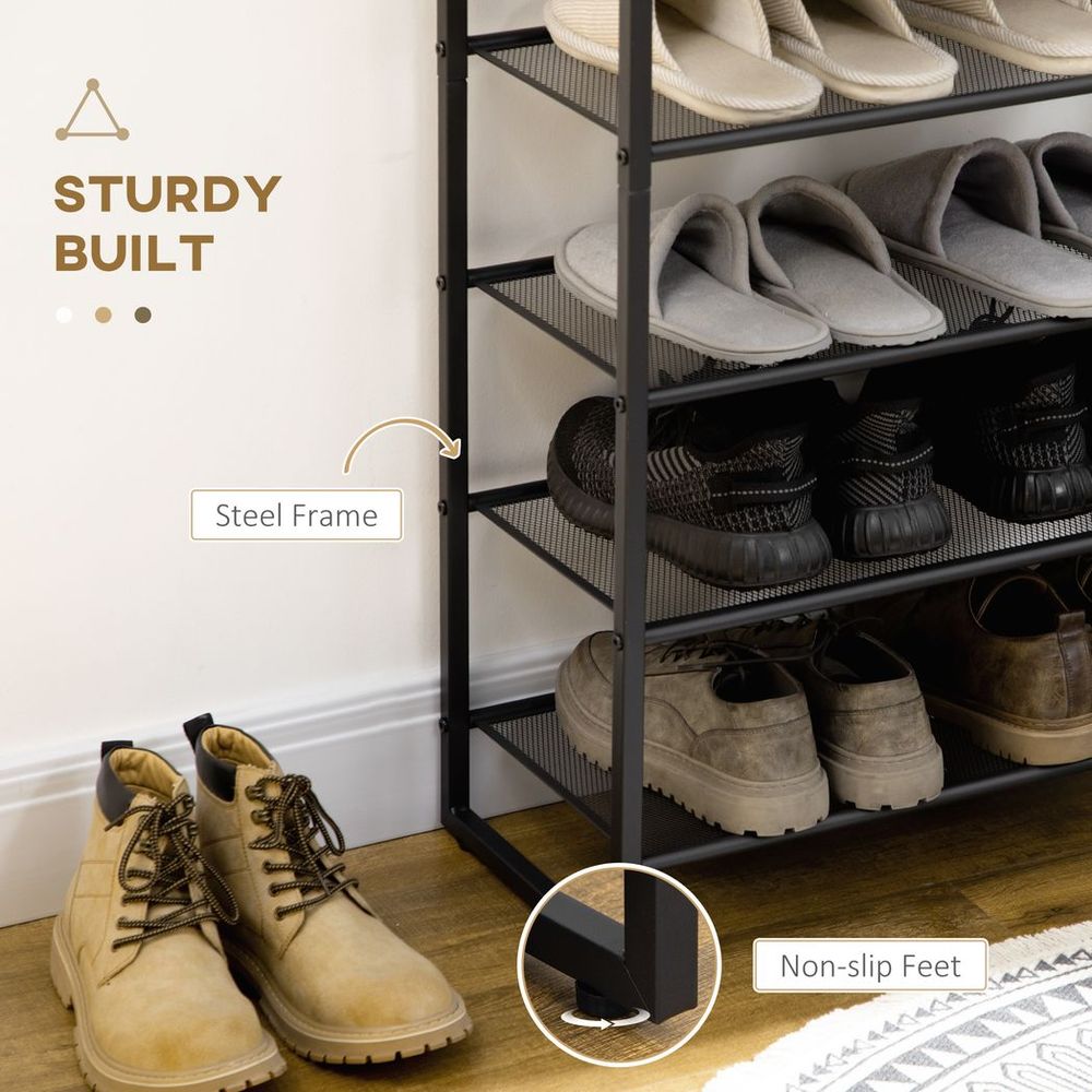HOMCOM 8-Tier Shoe Rack - Stylish Storage for 21-24 Pairs in Any Entryway