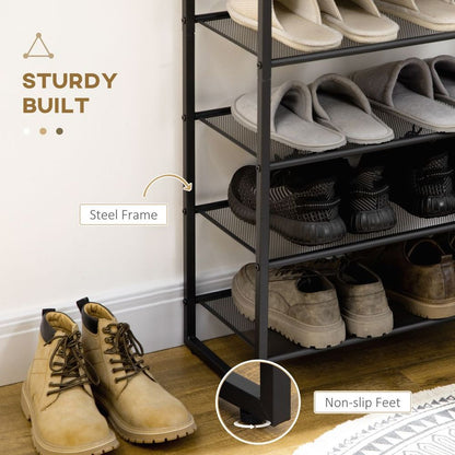 HOMCOM 8-Tier Shoe Rack - Stylish Storage for 21-24 Pairs in Any Entryway