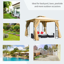 Load image into Gallery viewer, Stylish 3x3m Beige Double Top Gazebo with Mesh, Perfect for Any Outdoor Event!
