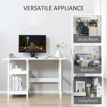 Load image into Gallery viewer, Compact White PC Desk with Storage Shelves - Stylish Workstation Solution
