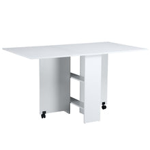 Load image into Gallery viewer, Versatile Folding Mobile Dining Table with Storage &amp; Wheels - Space-Saving Design

