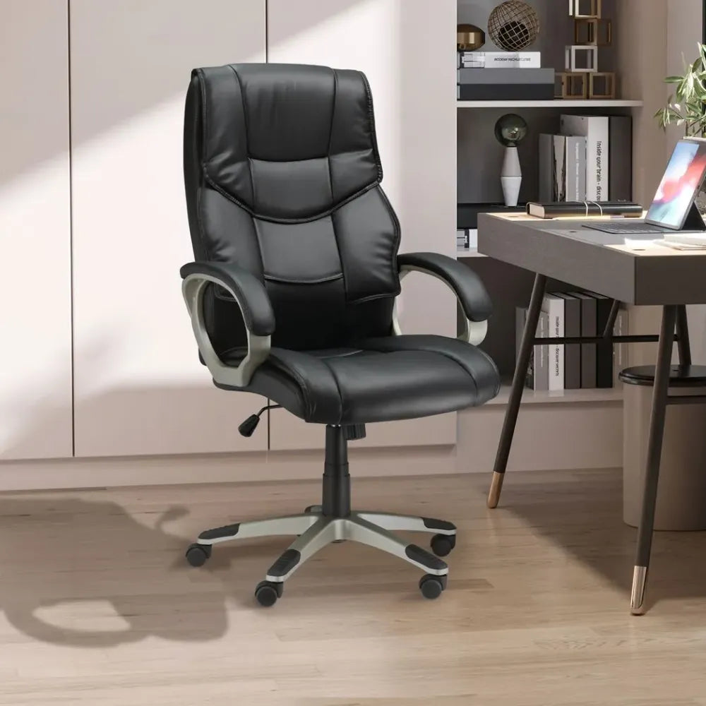 Elegant High Back PU Leather Swivel Office Chair for Ultimate Comfort