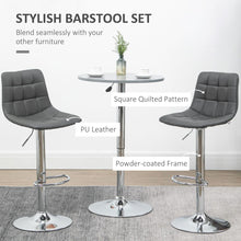 Load image into Gallery viewer, Set of 2 Adjustable Swivel Breakfast Stools with Footrest - Stylish Grey Design
