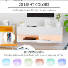 Load image into Gallery viewer, Modern Wall-Mount TV Stand with LED Lights &amp; Smart Cable Management
